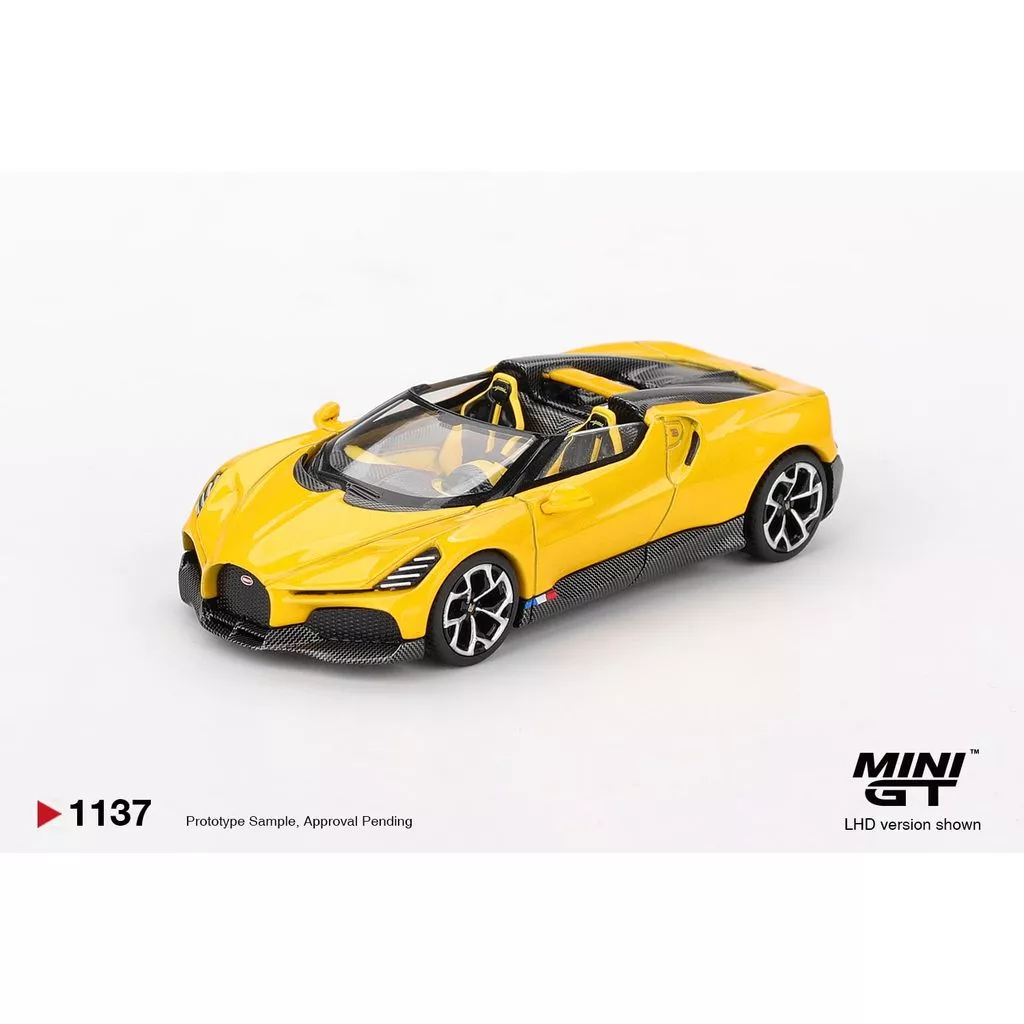 MINI GT No.1137 Bugatti W16 Mistral Yellow MGT01137