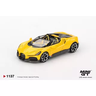 MINI GT No.1137 Bugatti W16 Mistral Yellow MGT01137