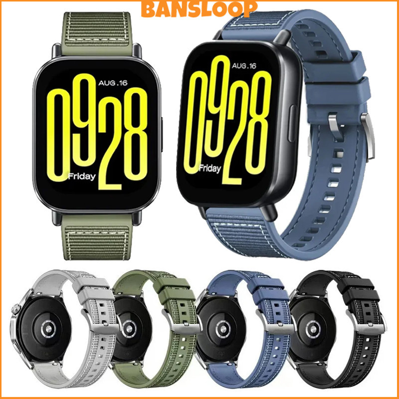 สายรัดซิลิโคนไนล่อนปล่อยอย่างรวดเร็ว 22 มม for Redmi Watch 5 Active/Lite/Samsung/Huawei Watch GT 6/5/4/3/2/Amazfit bip 6