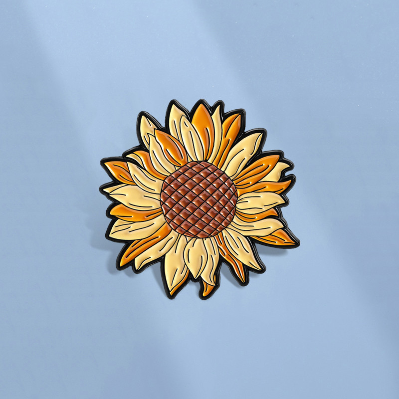 เข็มกลัดลายดอกทานตะวัน อุปกรณ์เสริมสำหรับเสื้อผ้า เป็นของขวัญให้เพื่อน