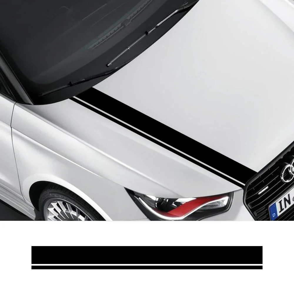 รถ Hood สติกเกอร์ Bonnet Trims ฟิล์มไวนิล Decal ตกแต่งอุปกรณ์เสริมอัตโนมัติสําหรับ Audi A4 B8 B9 B7 