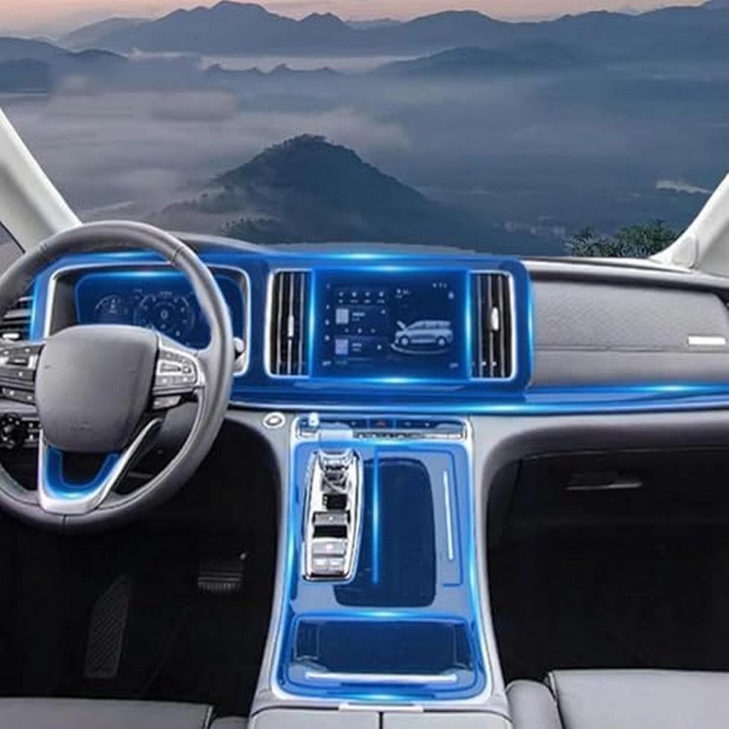 ภายในรถคอนโซลกลางโปร่งใส TPU ป้องกัน Anti-Scratch ซ่อมฟิล์ม Refit, สําหรับ Trumpchi GAC มอเตอร์ GN8 