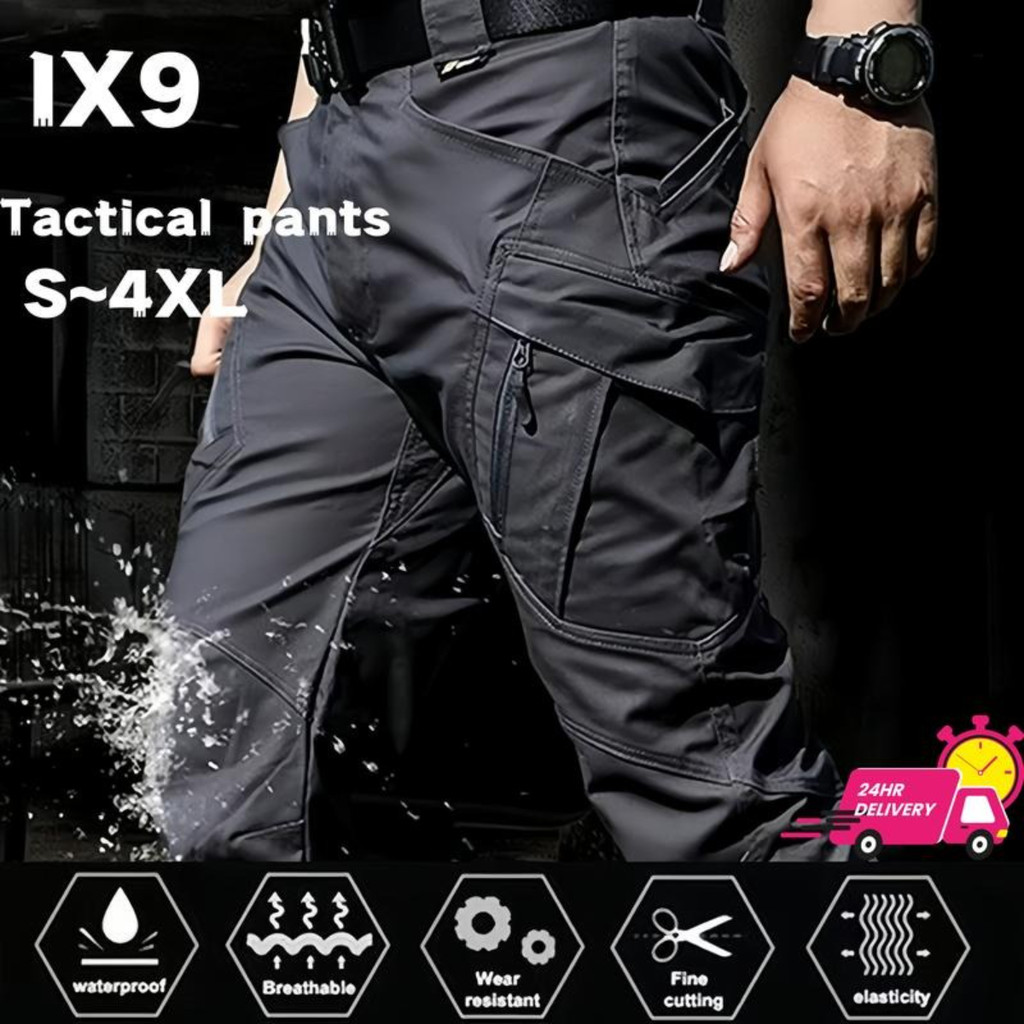 ix9 ผ้าPolyster เบา กันละอองน้ำ Tactical pants กางเกงเดินป่า ใส่ได้ผู้ชายและผู้หญิง