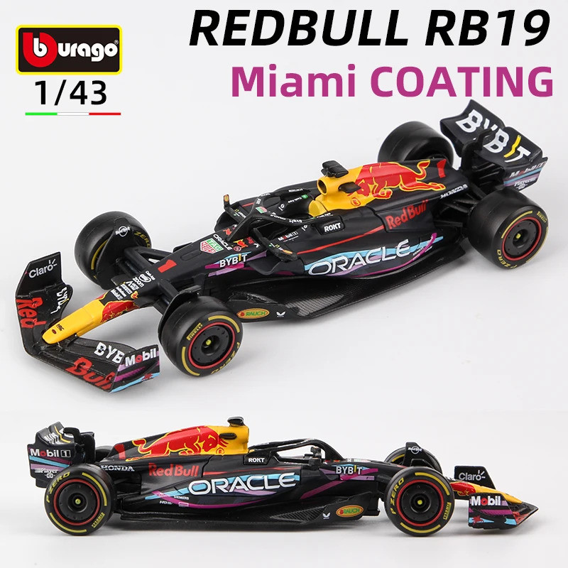 Bburago 1:43 RedBull 2023 F1 Miami Grand Prix RB19 Racing Alloy Car Model  #1 Max Verstappen Formula