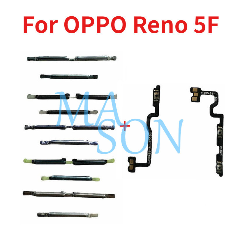 สําหรับ OPPO Reno 5F ปุ่มด้านข้างปรับระดับเสียงไฟ Flex Cable ปุ่มด้านข้างเปลี่ยน