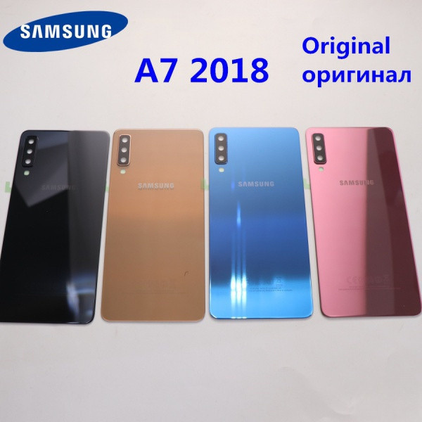 A7 กาวติดกระจกหลัง Samsung Galaxy A7 2018 A750 A750F SM-A750F A750GN-DS ฝาครอบแบตเตอรี่ด้านหลังประตู