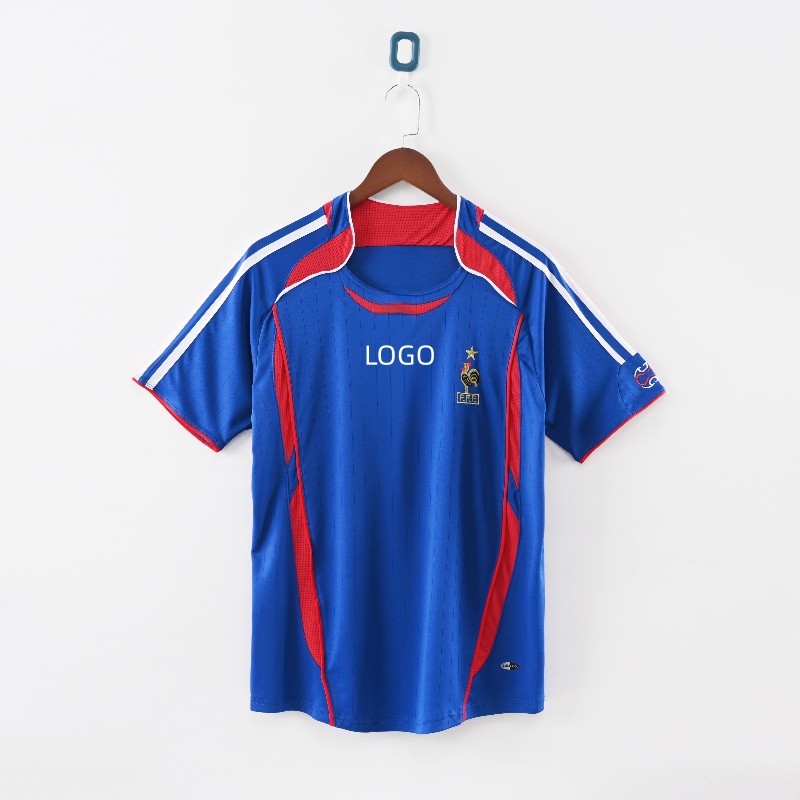 AAA+(Retro Edition) 2006 France Home Shirt เสื้อฟุตบอล S-2XL,สามารถเพิ่มชื่อและหมายเลขของคุณได้