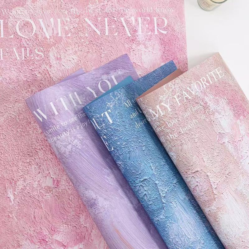 【ชุดสีน้ำมันศิลปะ】กระดาษห่อช่อดอกไม้ แพ็คละ 10แผ่น กระดาษแข็งใช้สำหรับห่อดอกไม้
50 * 38 ซม.
