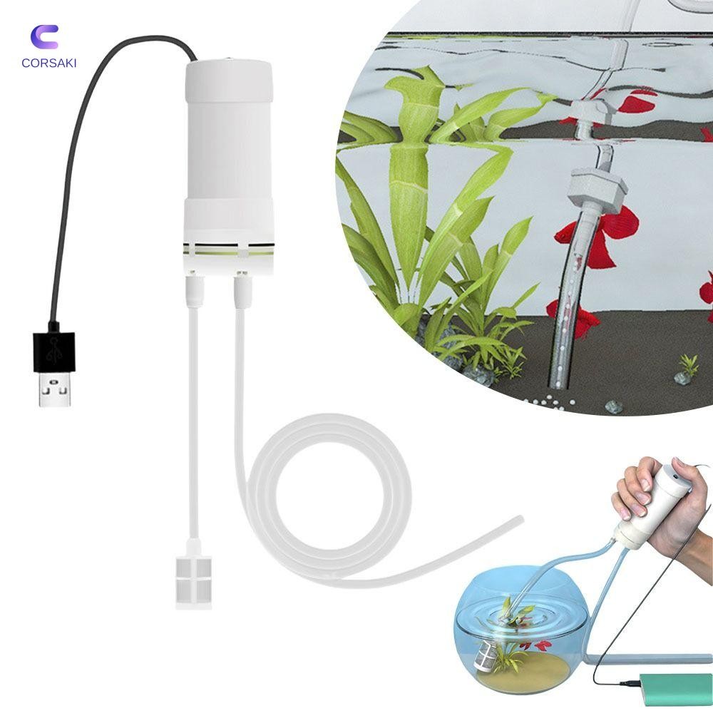 CORSAKI Self Priming ปั๊ม, Mini USB Fish Tank Water Changer, 5V 2A Plus Drainer Aquarium เครื่องมือเ