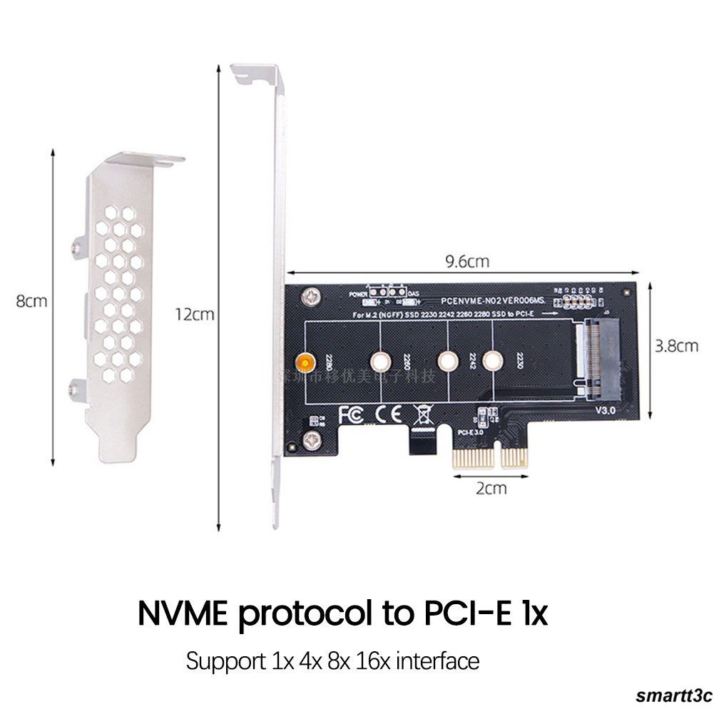 พร้อมใช้งาน PCI-E 1x ถึง M.2 NVMe โปรโตคอลการ์ดขยายอินเทอร์เฟซแผ่น PCB การ์ดขยาย M.2 ของโปรโตคอล SAT
