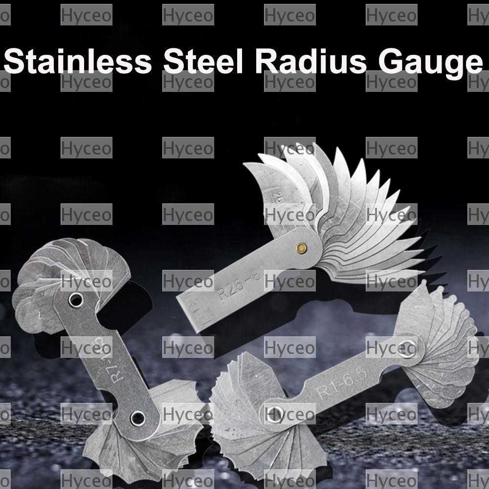 HYCEO 16 ชิ้น/เซ็ต Radius Gauge Radius Fillet Gauge วัด Gage สแตนเลสตัวอย่าง R Gauge