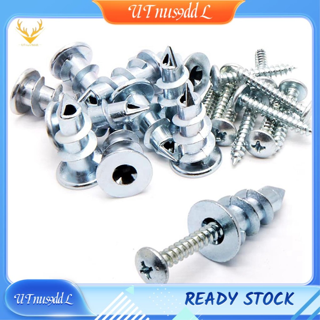 [UTnus9ddL] 30 ชิ้น Zinc Self-Drilling Drywall/Hollow-Wall Anchor Kit with Screws Silver Drywall
