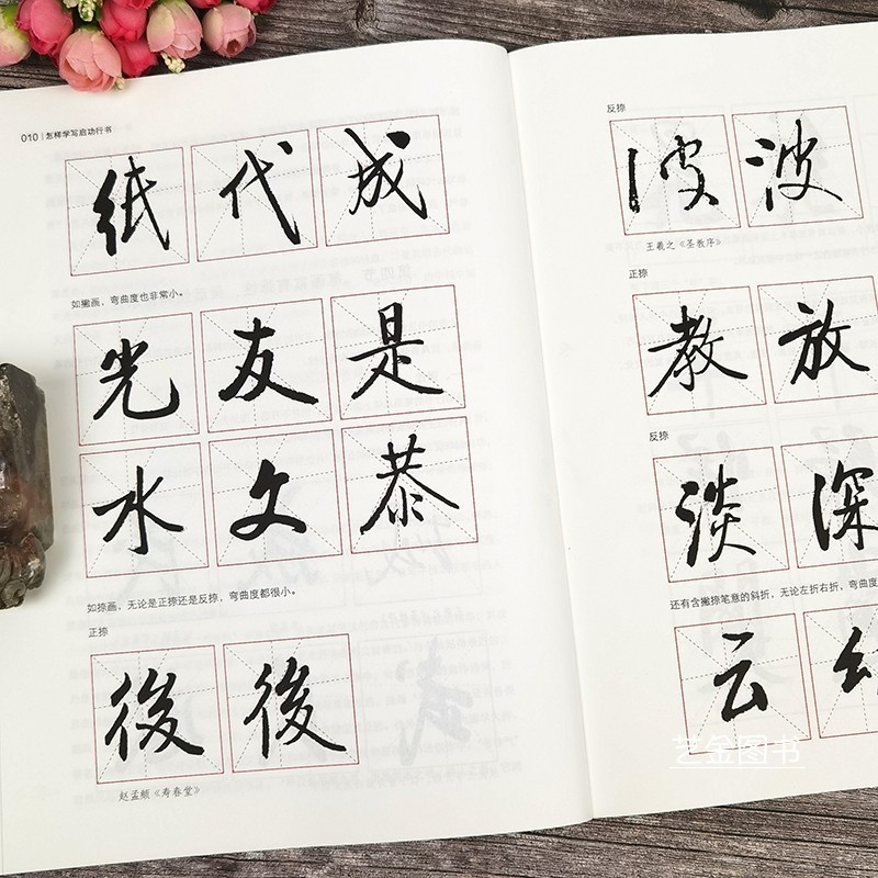 2 Copies of Qigong สมุดลอกการประดิษฐ์ตัวอักษร+แปรงวิ่งสคริปต์วิธีเรียนรู้การเขียน Qigong วิ่งสคริปต์