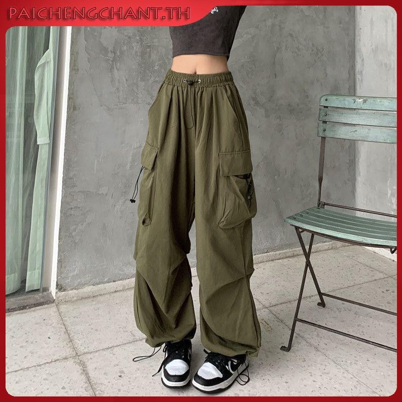 EMILIA SHOP  กางเกงขายาว กางเกงเอวสูง สบายสไตล์y2k 2023 ใหม่A20M015 0317