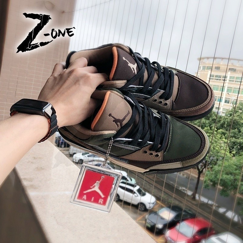 These คือ NK AK Air JO Jordan 3 R etro P atchwork Camo OEM รองเท้าบาสเก็ตบอลผู้ชายรองเท้าผ้าใบ pv6o