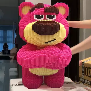จัดส่งทันที!!!บล็อกตัวต่อเลโก้ บล็อกอาคาร3D 10000 ชิ้น หมีสตรอเบอร์รี่ บล็อกตัวต่อขนาดใหญ่ ของเล่นก่อสร้าง