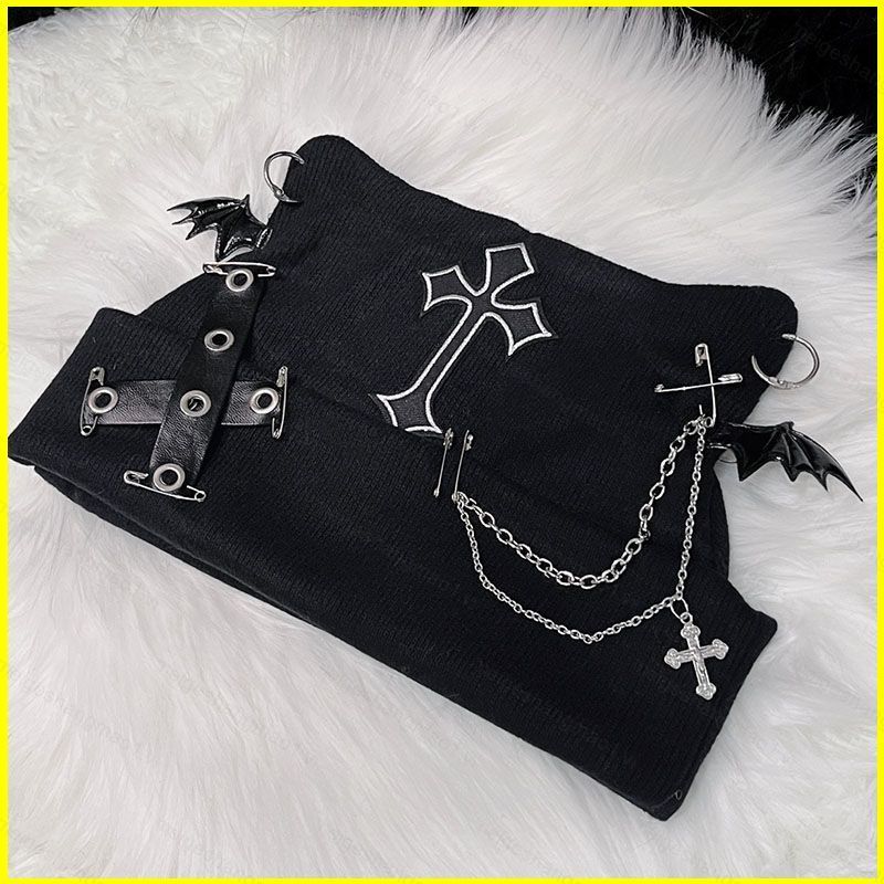 หมวกหูแมว.Cross Chain ทำจากผ้าขนสัตว์ เหมาะสำหรับฤดูใบไม้ร่วงและหน้าหนาว และเป็นเครื่องประดับฮาโลวีน