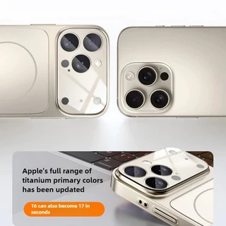 Frosted Glass Matteเคสโทรศัพท์แม่เหล็กสําหรับiPhone 17 16 15 14 13 Pro Max 17 AIR Ultra-บางกล้องหน้าต่างขนาดใหญ่พรีเมี่ยมPC + แก้วกันกระแทกไร้สายชาร์จกรณีสีเดิม