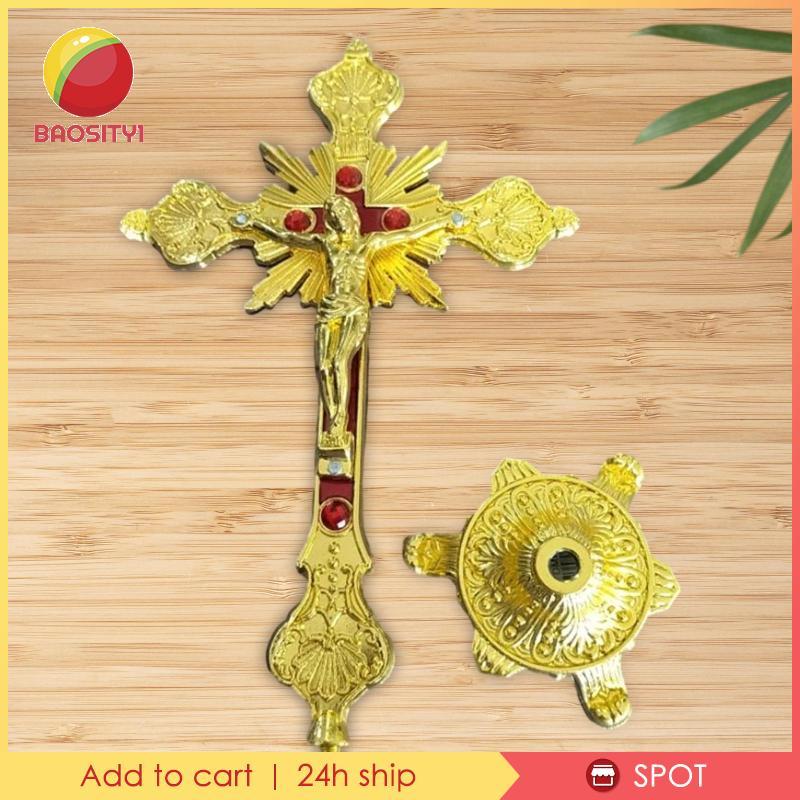 ครุสifix พร้อมขาตั้ง ของขวัญทางศาสนาไม้กางเขน สำหรับสวดมนต์ และตกแต่งบ้านแบบคริสเตียน
