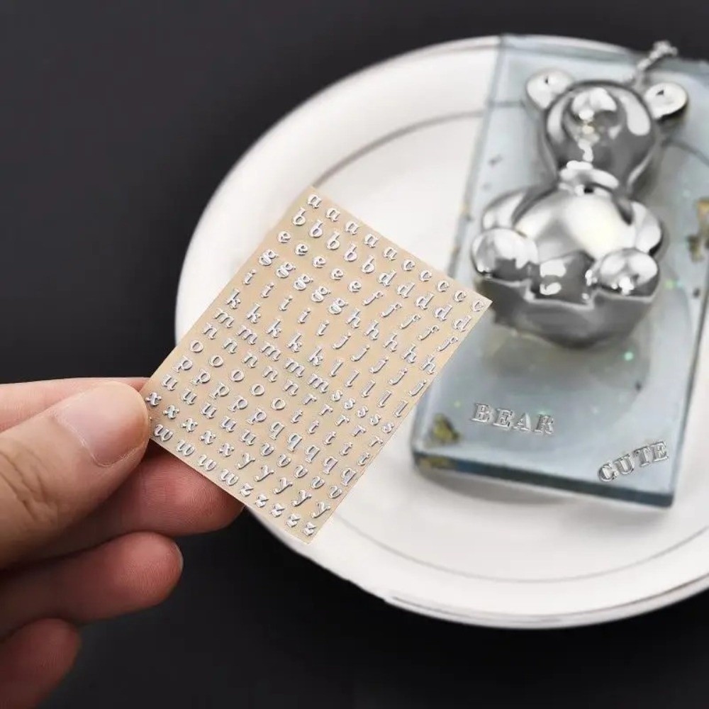 BLLISS 1PC อีพ็อกซี่เรซิ่นสติกเกอร์ตกแต่ง,หนา 3 มม.ทอง Sliver อีพ็อกซี่บรรจุสติกเกอร์,อีพ็อกซี่เรซิ่นศิลปะโลหะทองแดง-นิกเกิลตัวอักษรสติกเกอร์การ์ดทํา - รูปที่ 4