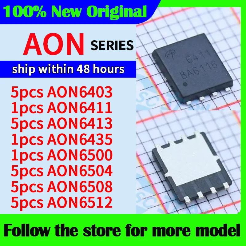 5PCS AON6403 AON6411 AON6413 AON6435 AON6500 AON6504 AON6508 AON6512 DFN5X6 ชิปic