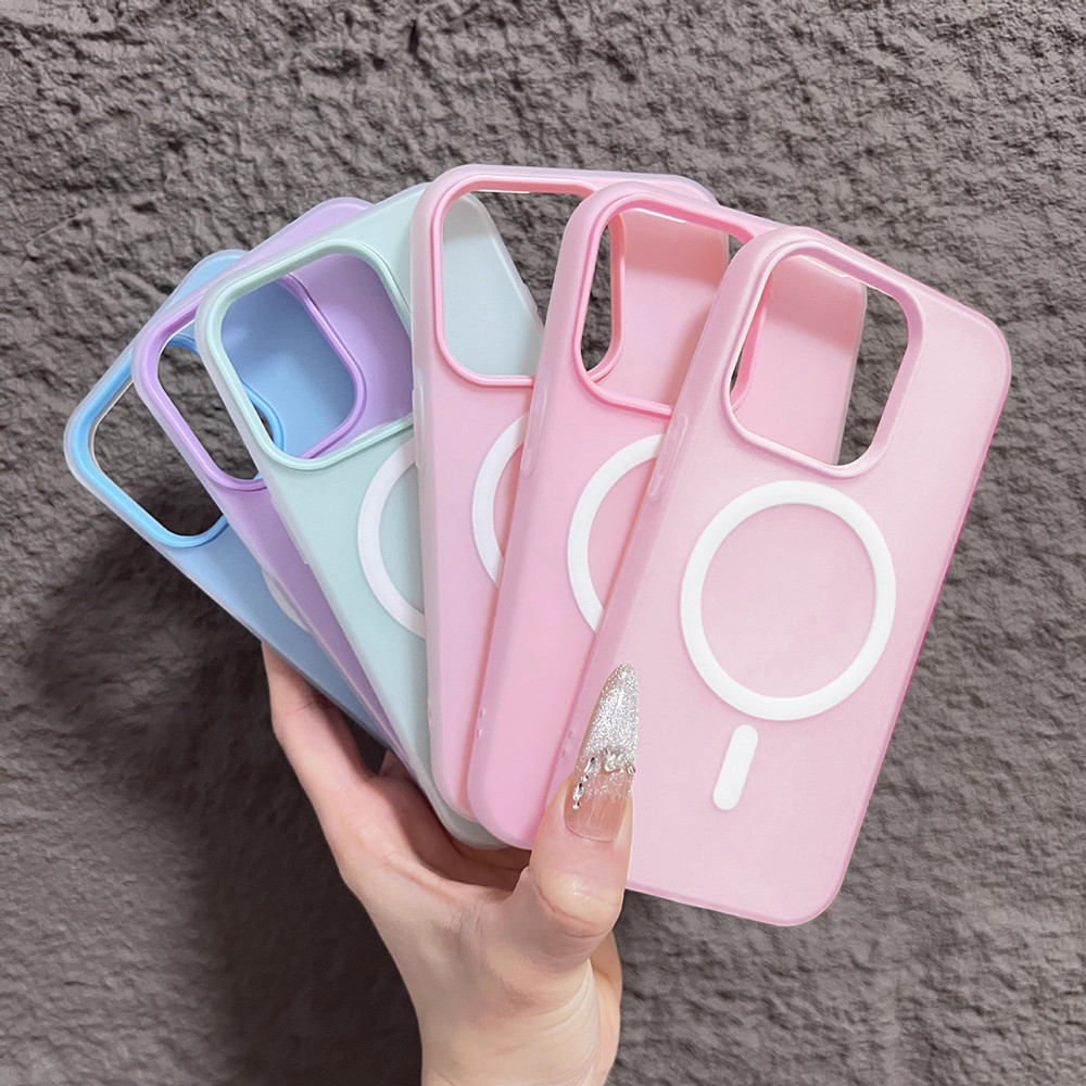 Silicone Magnetic เคสทรศัพท์ for iPhone 13 11 16 17 Pro Max Air 15 14 12 17promax 17pro Candy Color เคสโทรศัพท์มือถือ