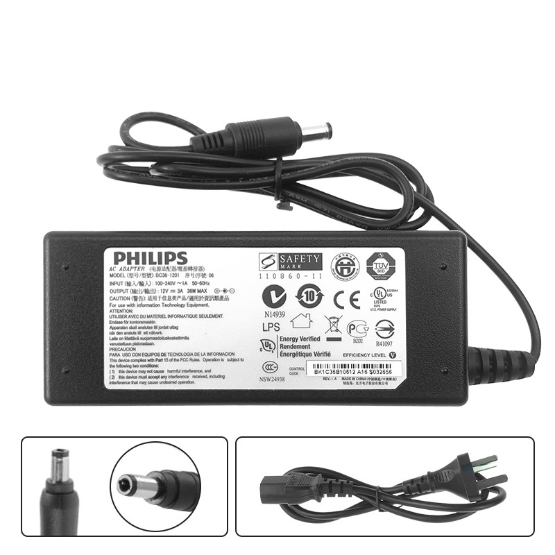 AOC/HP ยี่ห้อใหม่ Philips 227E4Q 234CL2 234E5Q Power Adapter 12V3A ADPC1236