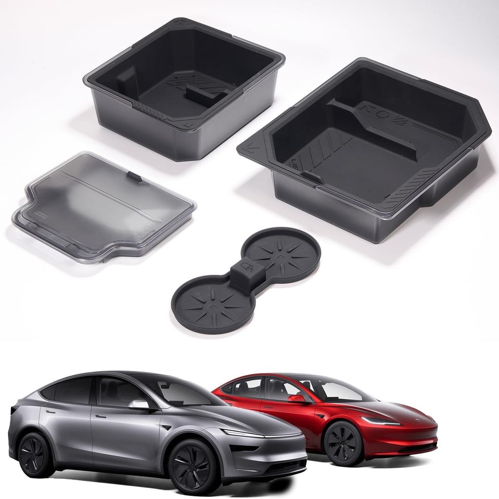 ตัวจัดคอนโซลกลางสําหรับ Tesla รุ่น Y Juniper & Model 3 [พื้นที่สองชั้น สไลด์เรียบ] รุ่น 3 (2024~2025