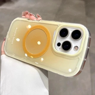 เคสโทรศัพท์หรูหราสีหวานใส ชาร์จไร้สายแม่เหล็ก แบบไล่เฉดสี รองรับ iPhone 17 16 15 14 13 12 Pro Max Plus Air ทำจากซิลิโคน TPU นุ่ม กันกระแทก ใส พร้อมขอบป้องกัน เคสหลังสวยงาม