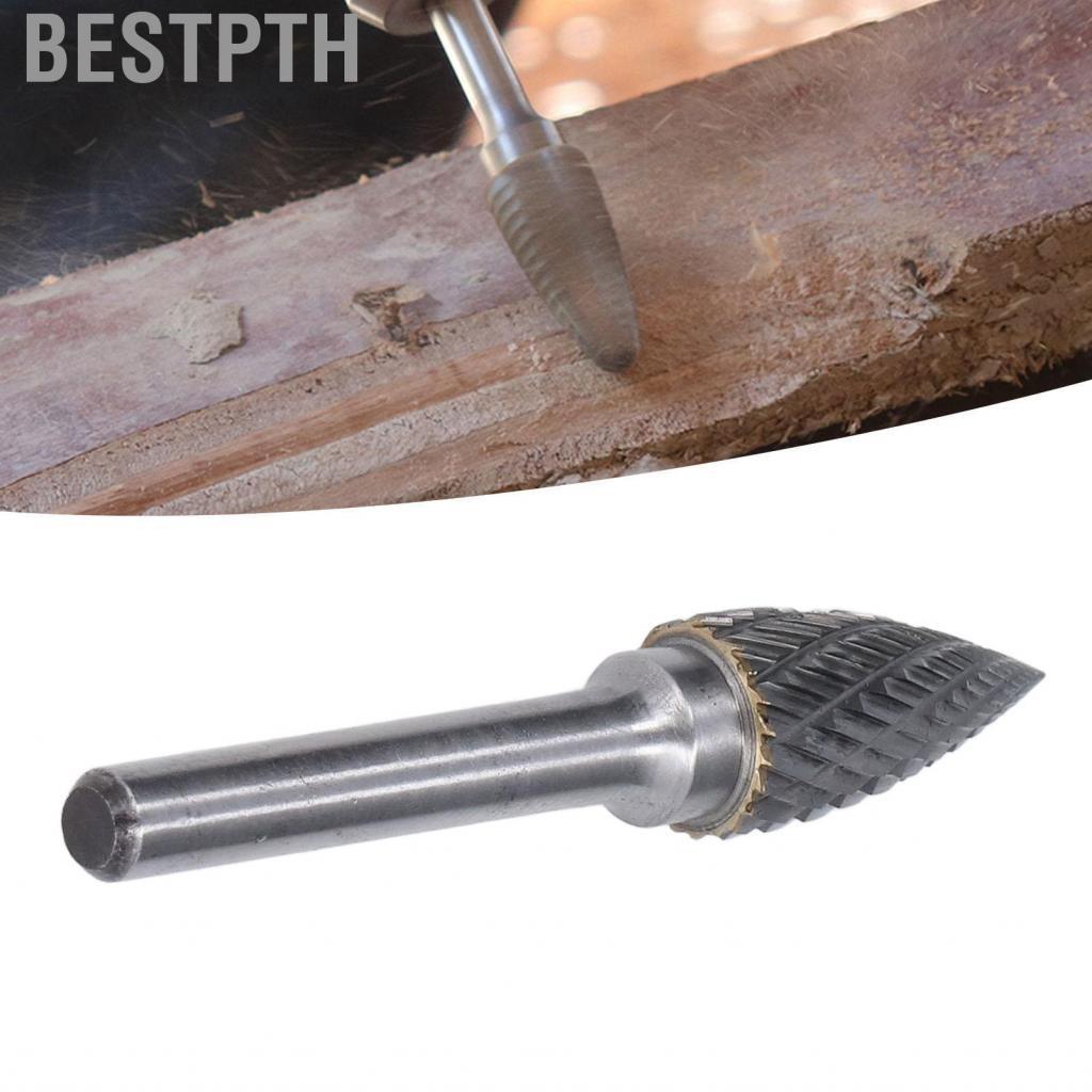 Bestpth Bestpth แฟ้ม Burr 2 ตัด Pointed Arc Shape Die เครื่องบดเจาะ 6mm Shank YG8 คาร์ไบด์ GX1225 สำ