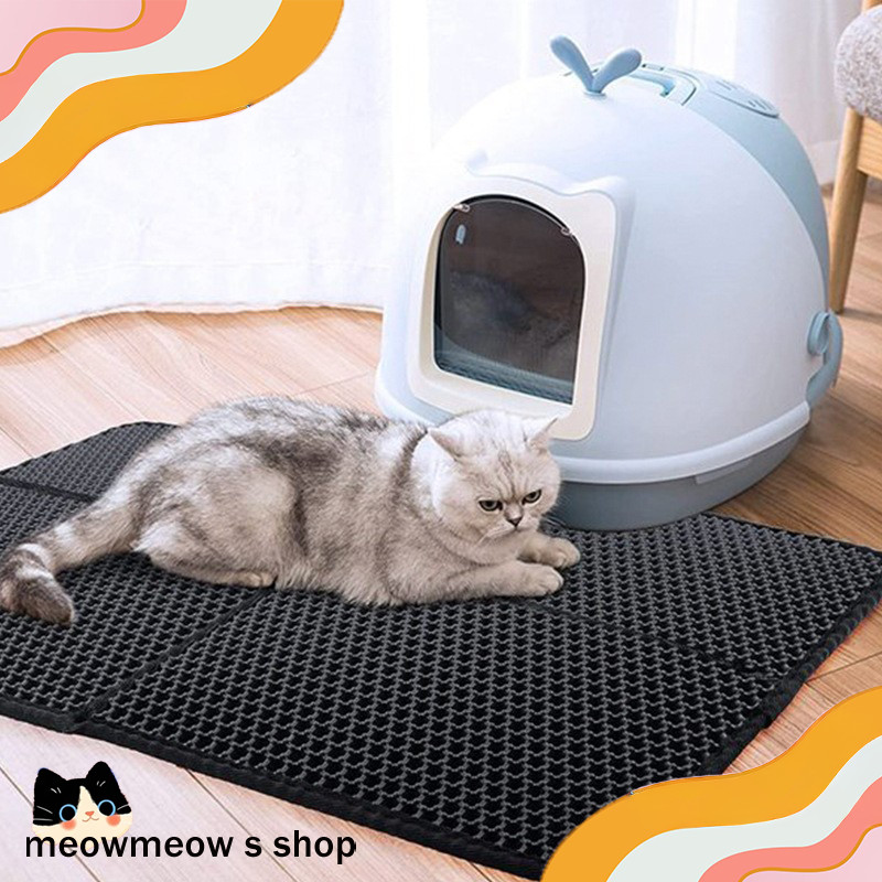 STOCK แผ่นรองทรายแมว EVA 🐱 แผ่นรอง แบบสองชั้น ป้องกันทรายเลอะพื้น 💦 ขนาดใหญ่ ซักทำความสะอาดได้