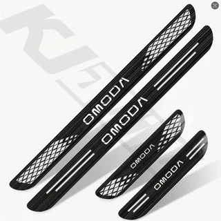 4pcs Omoda ซีลรถสแตนเลสเกณฑ์แถบโลหะยินดีต้อนรับเหยียบตกแต่ง Auto จัดแต่งทรงผมสติกเกอร์สําหรับ Omoda 5 C5 EV E5 S5 C9 อุปกรณ์เสริม