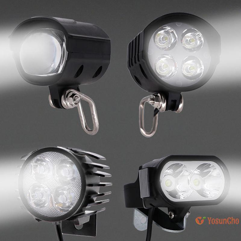 YosunChoker] ไฟไฟฟ้า 36-72V พร้อมแตร 12W LED สกู๊ตเตอร์ไฟฟ้า LED ด้านหน้าไฟหน้ากันน้ําสําหรับ E-Bike ใหม่