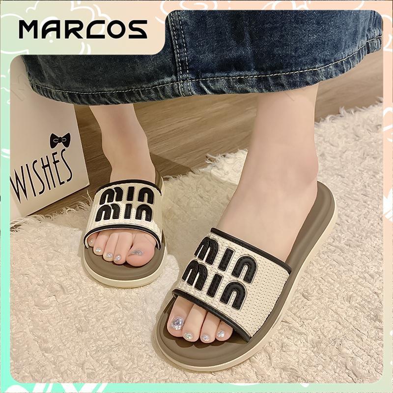 MARCOS  รองเท้าแตะ สำหรับผู้หญิง ส่งตรงจากกรุงเทพ รองเท้าแตะส้นแบน พื้นหนา ระบายอากาศได้ดี ใส่สบาย ไม่ลื่น สำหรับผู้ห#07