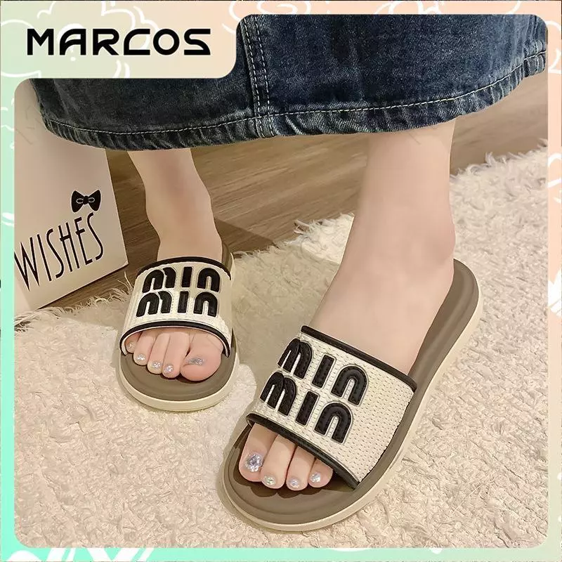 MARCOS รองเท้าแตะ สำหรับผู้หญิง ส่งตรงจากกรุงเทพ รองเท้าแตะส้นแบน พื้นหนา ระบายอากาศได้ดี ใส่สบาย ไม่ลื่น สำหรับผู้ห#07
