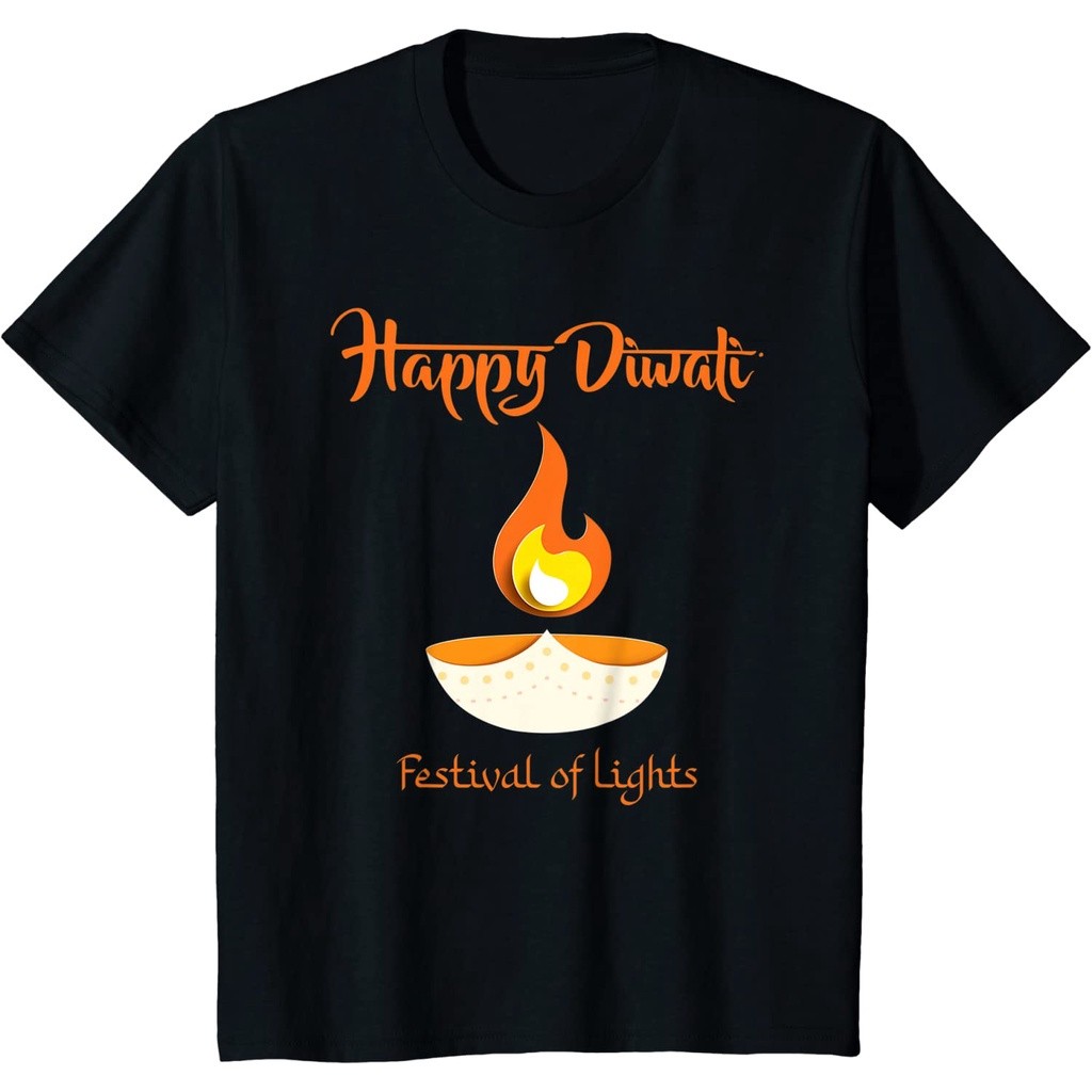 <a>[COD]เสื้อยืด พิมพ์ลาย Happy Deepavali Diwali Festival of Lights สไตล์อินเดีย สําหรับผู้ชายS-5XL<