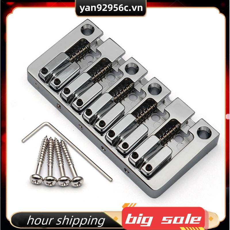 5-String Electric Bridge Flipping Saddle String Spacing 16.5MM Body Bottom Through Fix Bridge Silver