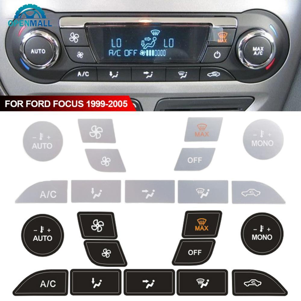 OPENMALL รถ Air Dashboard ไวนิล Climate ซ่อม Decals เงินสําหรับ Ford Focus สติกเกอร์ปุ่มสําหรับ Ford Focus 2 MK2 อุปกรณ์เสริม MK1 MK III L4R1