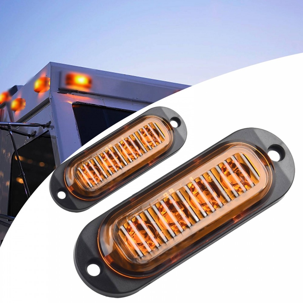 ไฟ LED ด้านข้าง 4 ชิ้น 93 มม./3.7 นิ้วสําหรับ Trailer สีเหลือง 2X 4 ชิ้น LED DC 12 V-24 V