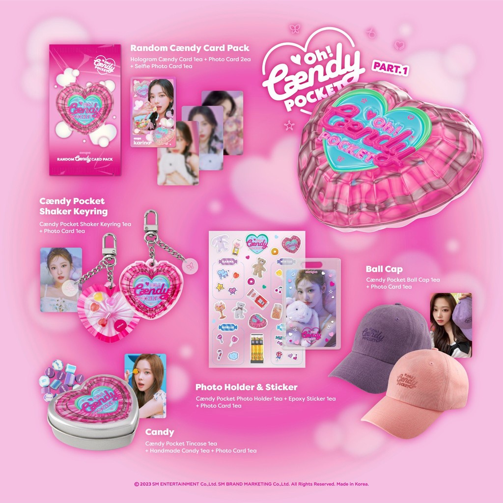 Pre-order aespa White Valentines Day Merchandise Photocard Keychain Hat และกระเป๋าขนมอื่นๆ