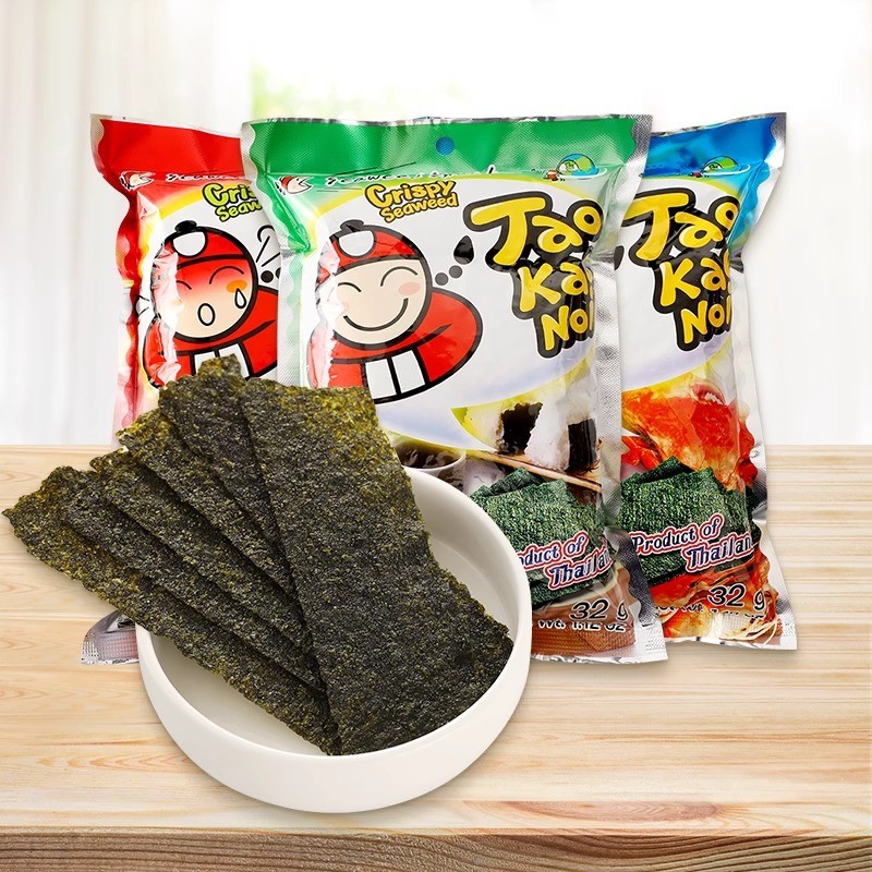 Boss Seaweed Small Bag 32g Thailand นําเข้า bigroll Original Spice Grill Classic Crispy Seaweed Bulk