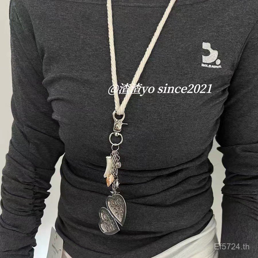 กระเป๋าแขวน Niche Shell Retro แบบถอดเป็นสร้อยคอยาวหรือพวงกุญแจ U3ND