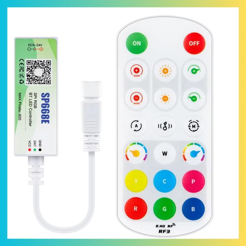 SP668E SPI RGB LED Controller 600 IC รองรับ BT APP 2.4G ระยะไกลสําหรับ WS2811 สําหรับ WS2812B สําหรั