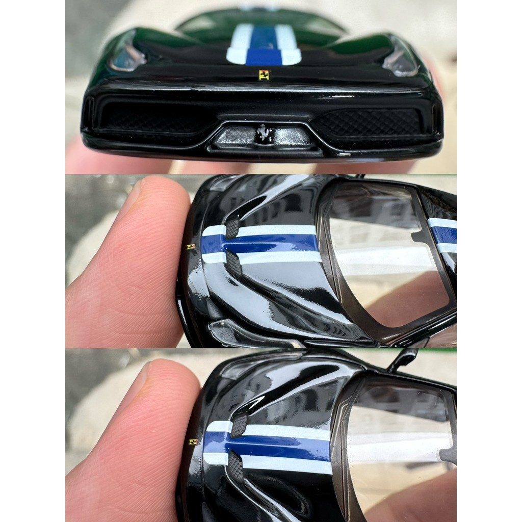 Jingshang Kyosho 1/64 Ferrari Ferrari 458 Speciale 458 SP สีดําล้อสีดําสิบสองกระสุน12กระสุนกล่องการ์