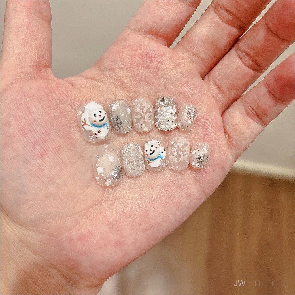 🍬💅🏻 สติกเกอร์เล็บน่ารักมากก! ธีมคริสต์มาส 🎁 สวยหวาน ลายการ์ตูน Handmade ใส่แล้วดูน่าหลงใหล~