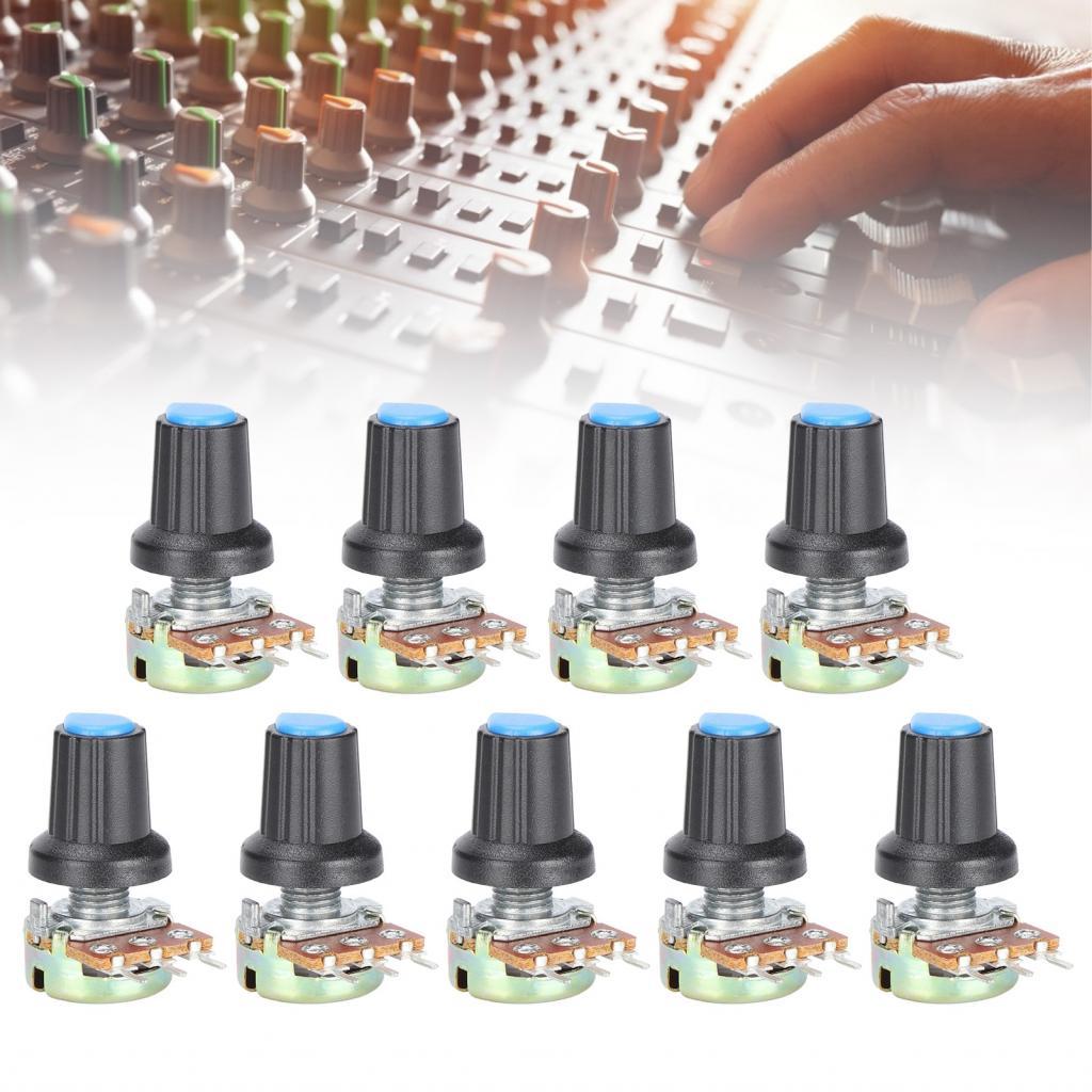 Xstudio-TH 9Pcs Potentiometer โลหะ Linear ชุด B1k 2k 5k 10k 20k 50k 100k 500k 1m WH148 สำหรับมัลติมี