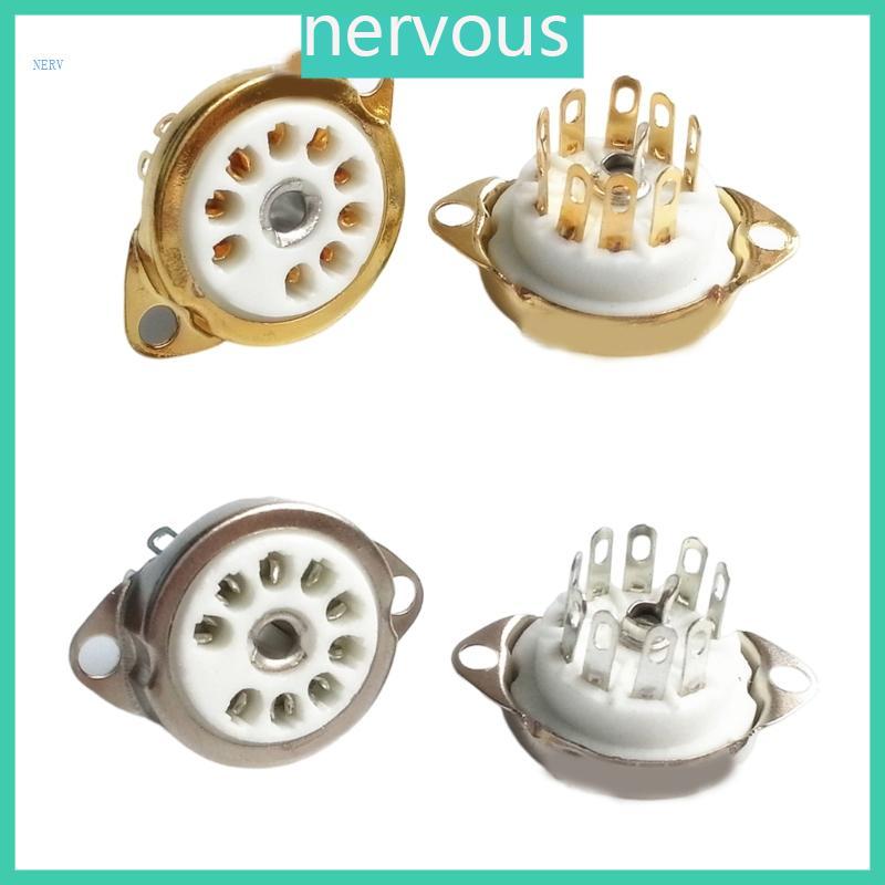 NERV GZC9-C-1 GZC9-C-1-G ซ็อกเก็ตหลอดเซรามิคสําหรับ 12AX7 12AT7 12AU7 ECC83 ECC82 E88CC 6922 6p1 6n1