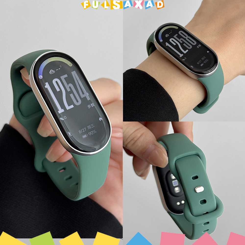 สายยางซิลิโคน for Xiaomi Mi Band 10/9/8 กีฬานุ่มเปลี่ยนด้วยสายรัดข้อมือสายรัดข้อมืออุปกรณ์เสริม