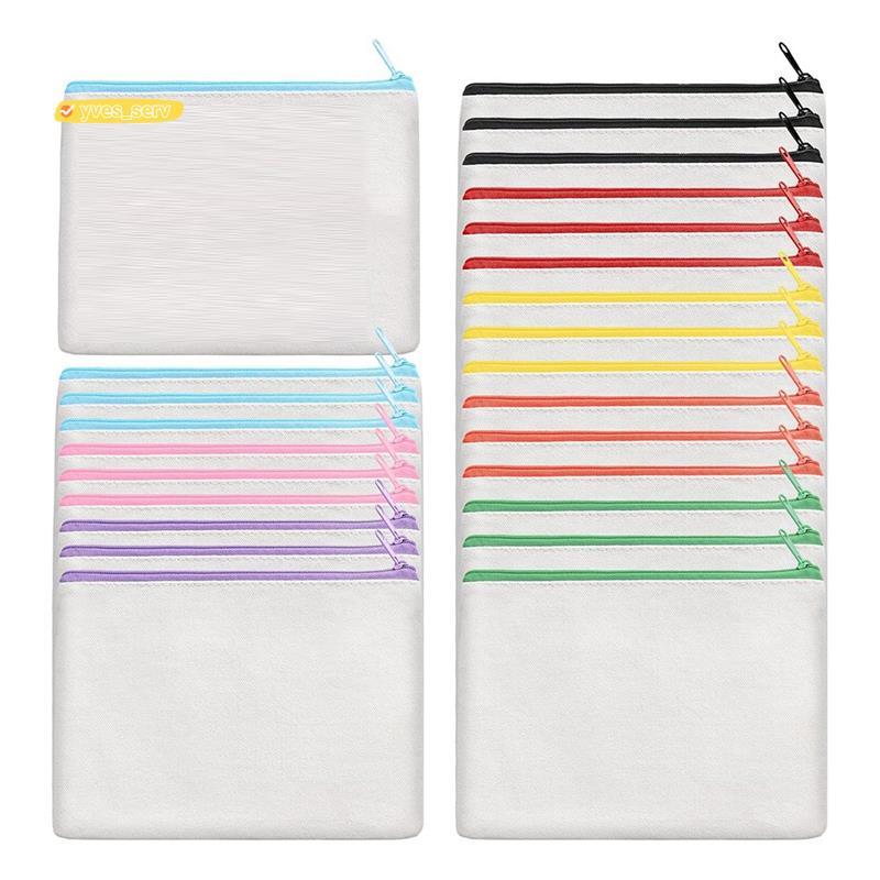 yves_serviceSublimation Blank Canvas Cosmetic Bags Bulk,DIY Heat Transfer Cosmetic Bags, Clear Subli