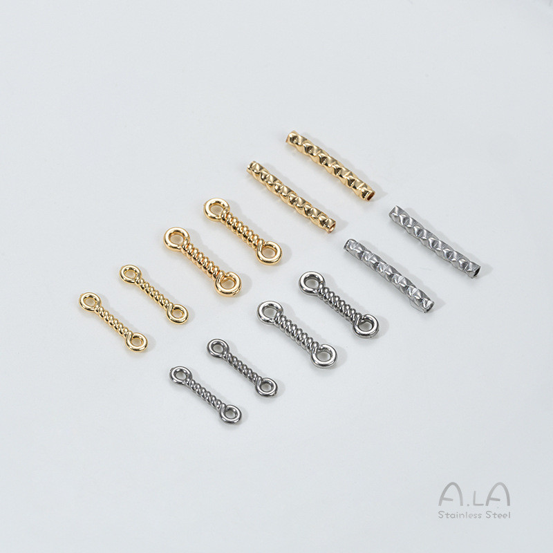 ต่างหูสเตนเลสแท้ แบบตรงหลอด DIY สำหรับสร้อยข้อมือและสร้อยคอ เกรด FCD6